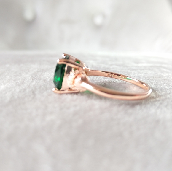 🔥LAST 1🔥NEW ROSE GOLD PLATED EMERALD RING - Picture 15 of 15
